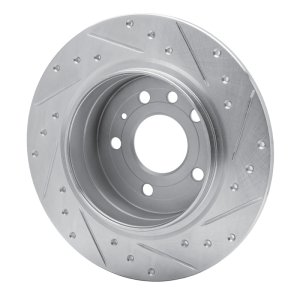Saab 9-5 Brake Rotor (1) - Rear Left - R1 Concepts - Drilled & Slotted - Silver - `99-`10